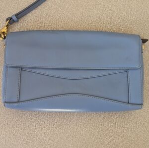 J. Crew Blue Leather Larger Wristlet